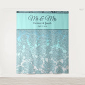 Aquamarines türkisfarbenes Foto Wandteppich (Vorderseite)