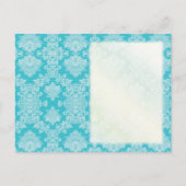 Aquamarines türkisfarbenes Seepferd Hochzeit Siche Ankündigungspostkarte (Rückseite)