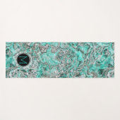 Aquamarines türkisfarbenes Silbergrau-Muster Yogamatte (Vorderseite (Horizontal))