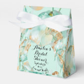 Aquamarines türkisfarbenes Tulips Gold Glitzer Bra Geschenkschachtel (Vorderseite)