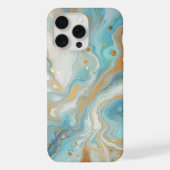 Aquamarines türkisfarbenes, weißes Marmormuster iPhone Hülle (Rückseite)