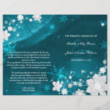 Aquamarines türkisfarbenes Winter Wedding Bi Fold 