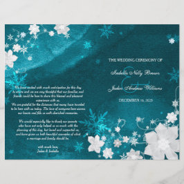 Aquamarines türkisfarbenes Winter Wedding Bi Fold 
