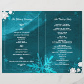 Aquamarines türkisfarbenes Winter Wedding Bi Fold (Rückseite)