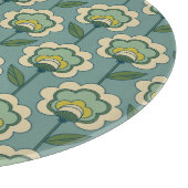 Aquamarines u. gelbes Blumenmuster Schneidebrett (Ecke)