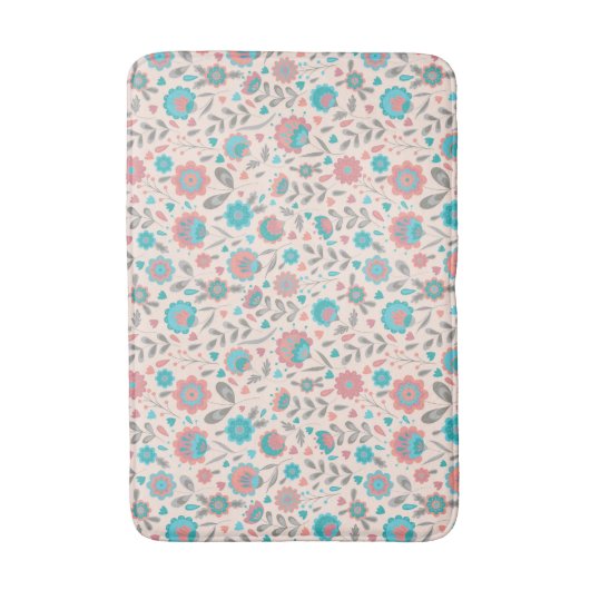 Aquamarines u. korallenrotes badematte (Vorderseite Vertikal)