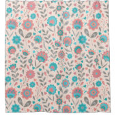 Aquamarines u. korallenrotes duschvorhang (Vorderseite)