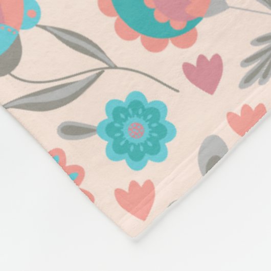 Aquamarines u. korallenrotes fleecedecke (Ecke)