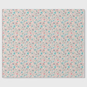 Aquamarines u. korallenrotes geschenkpapier (Flach)