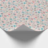 Aquamarines u. korallenrotes geschenkpapier (Ecke)