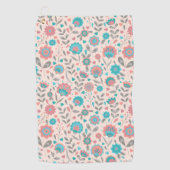 Aquamarines u. korallenrotes golfhandtuch (Vorderseite)