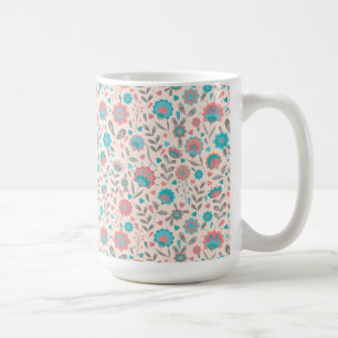 Aquamarines u. korallenrotes kaffeetasse