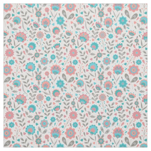 Aquamarines u. korallenrotes stoff (Muster)