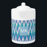 Aquamarines und Amethyst iKat ZigZag-Muster<br><div class="desc">Lila und Aquamarine Tribal iKat ZigZag Wir feiern die neuen 2013 Trends in diesem lustigen lila und aquamarinen Zickzack-Muster - mit Farben aus dem neuen COLOR PALETTE 2013 - Wir haben alle Bilder verlassen, die in diesem Design individuell anpassbar - Sie können mit ihnen spielen, um Ihre Herzen Inhalt -...</div>