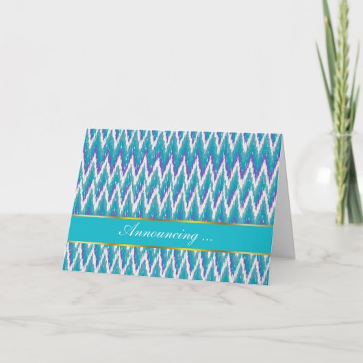 Aquamarines und Amethyst iKat ZigZag-Muster Ankündigung (Vorderseite)