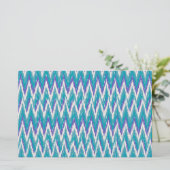 Aquamarines und Amethyst iKat ZigZag-Muster Briefpapier (Stehend Vorderseite)