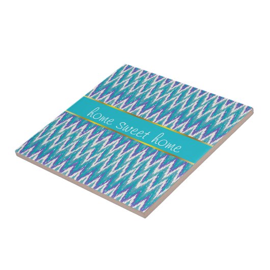 Aquamarines und Amethyst iKat ZigZag-Muster Fliese (Seite)