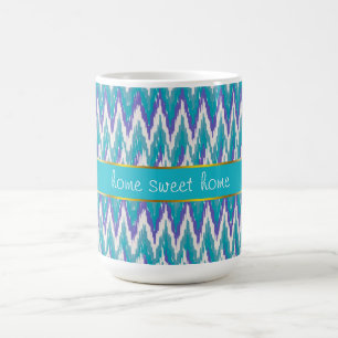 Aquamarines und Amethyst iKat ZigZag-Muster Kaffeetasse