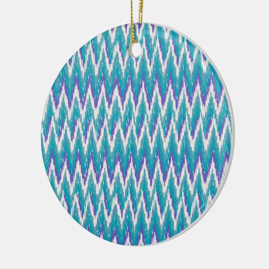 Aquamarines und Amethyst iKat ZigZag-Muster Keramik Ornament (Links)