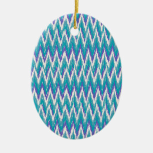 Aquamarines und Amethyst iKat ZigZag-Muster Keramikornament