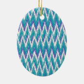Aquamarines und Amethyst iKat ZigZag-Muster Keramikornament (Hinten)