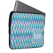 Aquamarines und Amethyst iKat ZigZag-Muster Laptopschutzhülle (Vorne Rechts)
