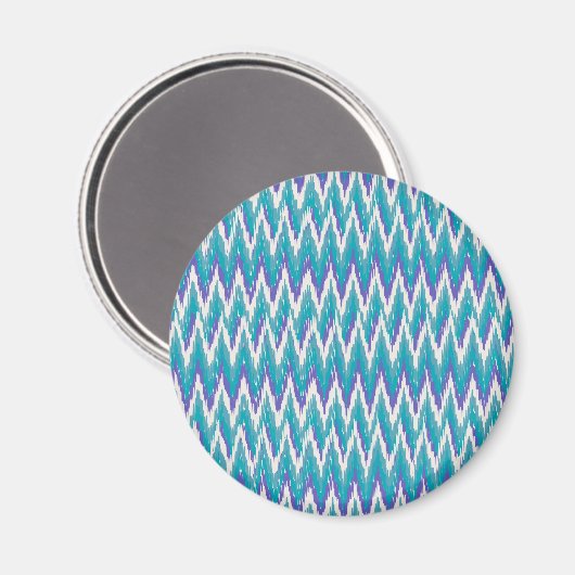 Aquamarines und Amethyst iKat ZigZag-Muster Magnet (Vorderseite/Rückseite)