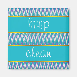 Aquamarines und Amethyst iKat ZigZag-Muster Magnet