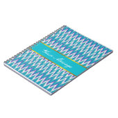 Aquamarines und Amethyst iKat ZigZag-Muster Notizblock (Linke Seite)