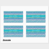 Aquamarines und Amethyst iKat ZigZag-Muster Rechteckiger Aufkleber (Blatt)