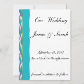 Aquamarines und Amethyst iKat ZigZag-Muster Save The Date (Rückseite)