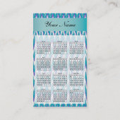 Aquamarines und Amethyst iKat ZigZag-Muster Visitenkarte (Rückseite)