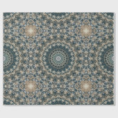 Aquamarines und beige Mandala-Muster Geschenkpapier (Flach)