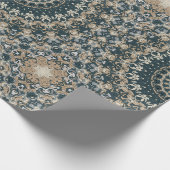 Aquamarines und beige Mandala-Muster Geschenkpapier (Ecke)