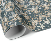 Aquamarines und beige Mandala-Muster Geschenkpapier (Rolleneckpunkt)