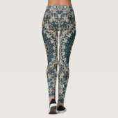 Aquamarines und beige Mandala-Muster Leggings (Rückseite)