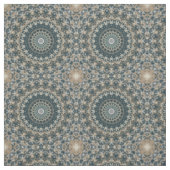 Aquamarines und beige Mandala-Muster Stoff (Muster)