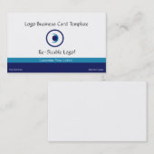 Aquamarines und blaues Crescent Moon & Planets-Log Visitenkarte (Vorne/Hinten)