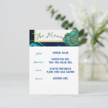 Aquamarines und blaues Floral-Menü