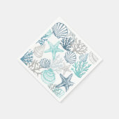 Aquamarines und blaues Seashell-Muster Serviette (Ecke)