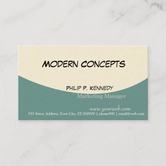 Aquamarines und blaues ungleiches schräg gelegenes visitenkarte (Vorderseite)