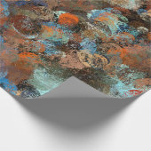 Aquamarines und braunes geschenkpapier (Ecke)