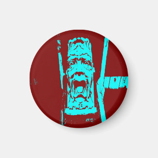 Aquamarines und burgundisches Funny Face Magnet