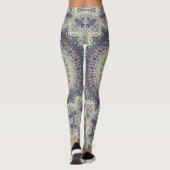 Aquamarines und cremefarbenes Mandala-Muster Leggings (Rückseite)