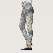 Aquamarines und cremefarbenes Mandala-Muster Leggings (Links)