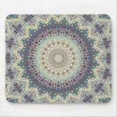 Aquamarines und cremefarbenes Mandala-Muster Mousepad (Vorne)