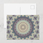 Aquamarines und cremefarbenes Mandala-Muster Postkarte (Vorne/Hinten)