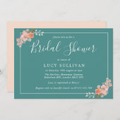 Aquamarines und farbiges Brautparty Einladung (Vorne/Hinten)