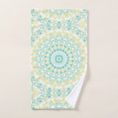 Aquamarines und gelbes Mandala-Muster Badhandtuch Set (Handtuch)