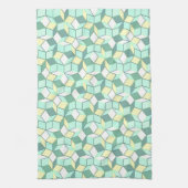 Aquamarines und gelbes Penrose Tilings-Tuch Geschirrtuch (Vertikal)